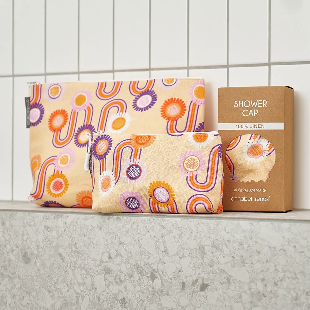 Shower Cap - Linen - Groovy Rainbows