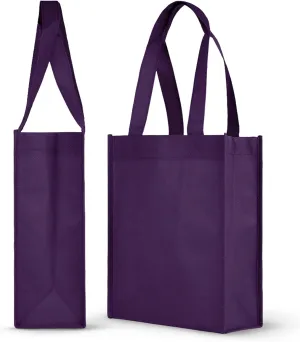 Simply Green Solutions - Plain Tote Bag, Thick Reusable Gift Bag with 16-Inch Handles, Use As Goodie Bags, Party Favor Bags, or Halloween Tote Bag, Deep Purple, Pack of 25