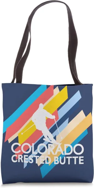 Ski Crested Butte Vintage Retro 60s Crested Butte CO Unique Tote Bag