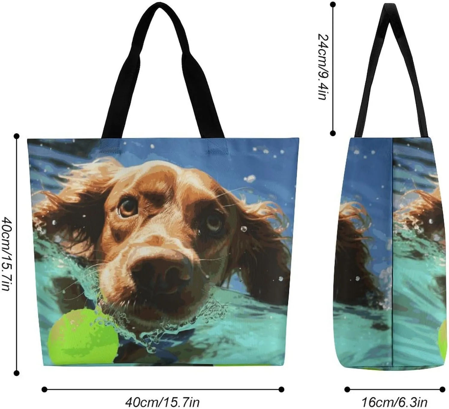 Skiing Theme Tote Bag for Women Reusable Grocery Shoulder Bags Shopping Bag for Travel, Groceries