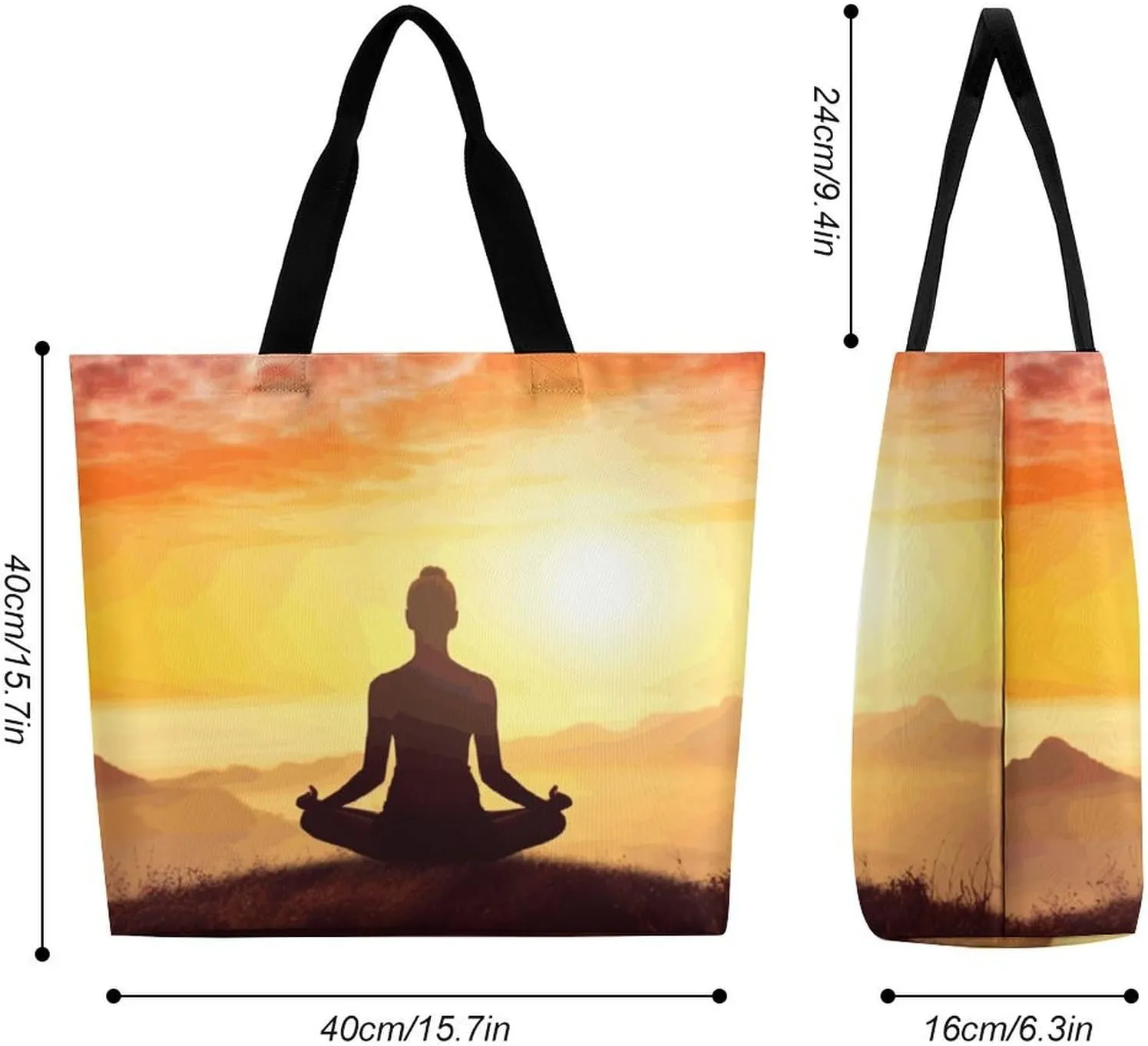 Skiing Theme Tote Bag for Women Reusable Grocery Shoulder Bags Shopping Bag for Travel, Groceries