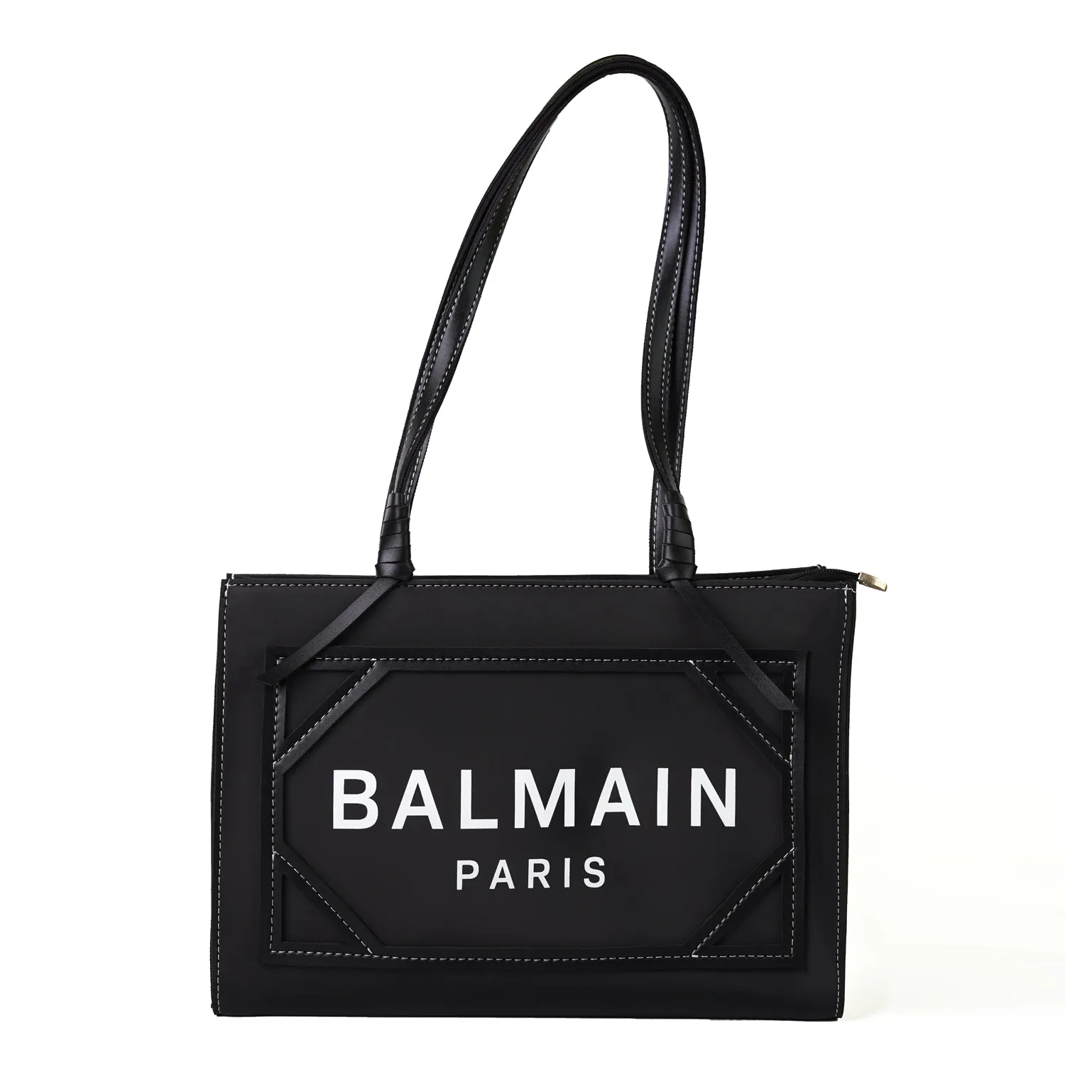 Sleek Black Balmain Paris Tote Bag