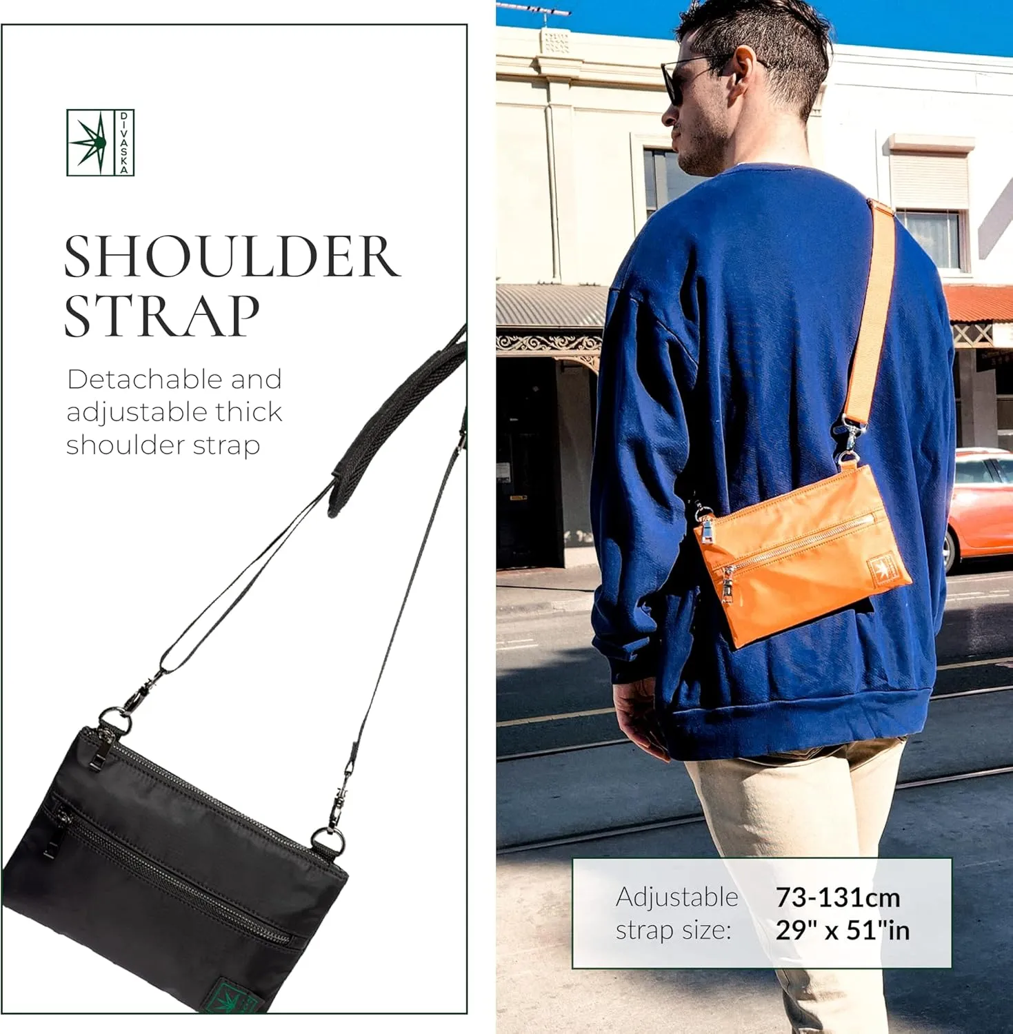 Sleek Men Crossbody Bags Small - Nylon Waterproof Crossbody Bag for Men - Travel Crossbody Bag for Men - Cross Body Bag Small