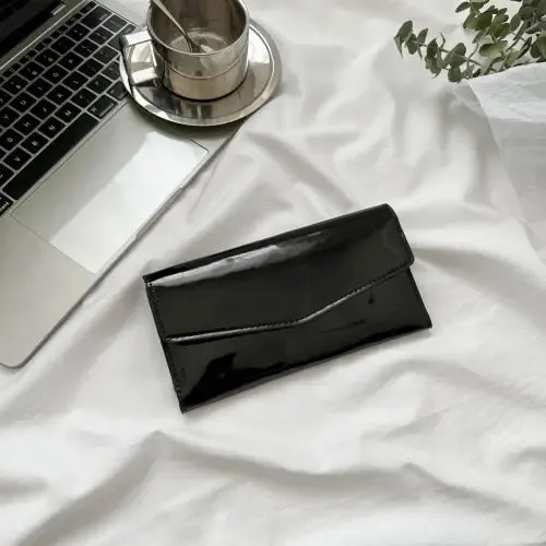 Sleek Silver PU Leather Small Wallet