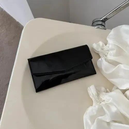 Sleek Silver PU Leather Small Wallet