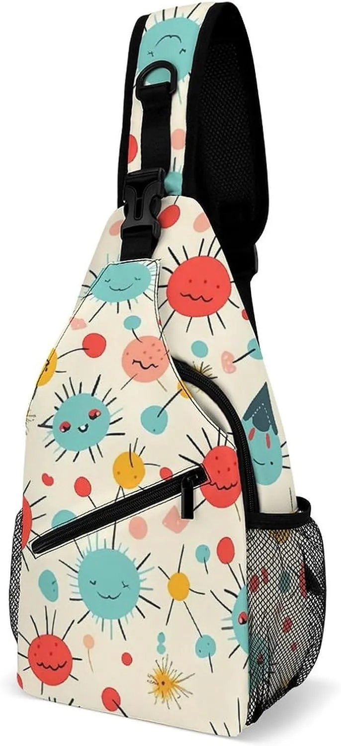 Sling Bags Cute Pattern Crossbody Bag for Women Men Cross Body Bag for Travel Hiking Shopping