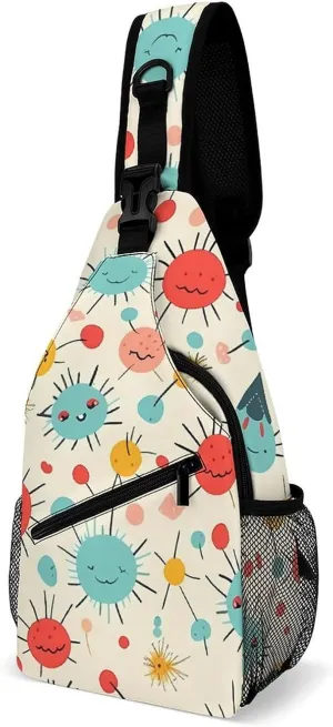 Sling Bags Cute Pattern Crossbody Bag for Women Men Cross Body Bag for Travel Hiking Shopping