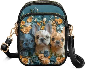 Small Crossbody Bags for Women, Daisy Sunflowers Cross Over Purse PU Leather Shoulder Handbags for Travel, Work
