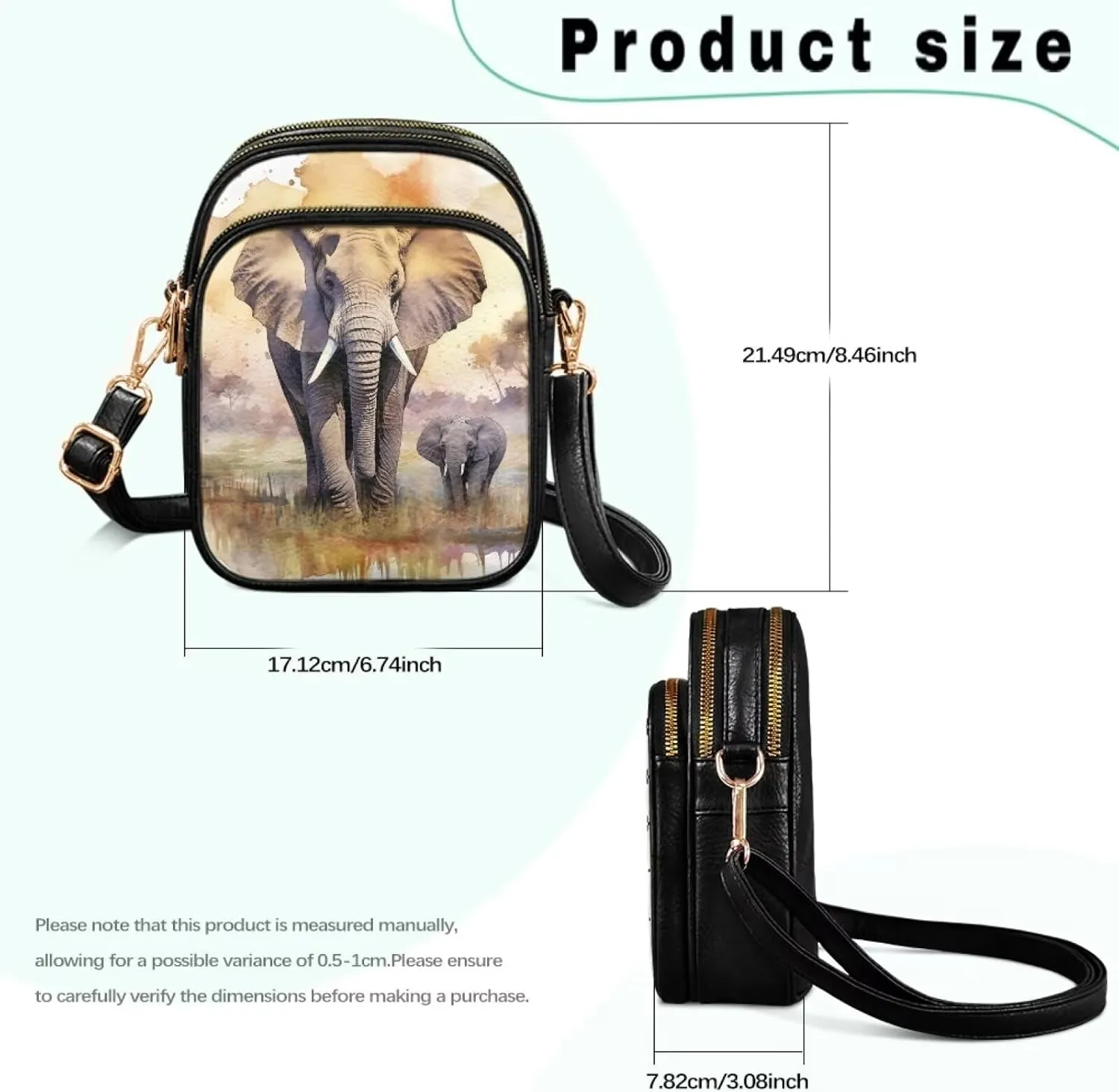 Small Crossbody Bags PU Leather Shoulder Handbags for Women, Travel Wallet Zipper Phone Pouch with Shoulder Strap