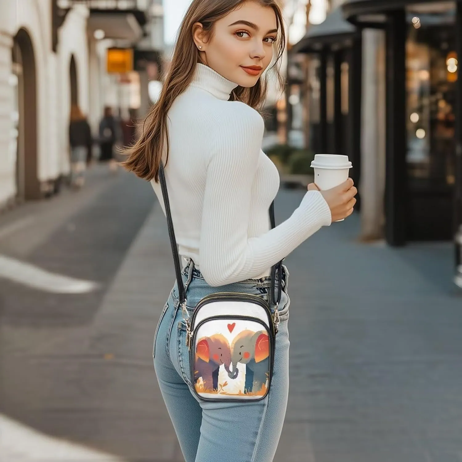Small Crossbody Bags PU Leather Shoulder Handbags for Women, Travel Wallet Zipper Phone Pouch with Shoulder Strap