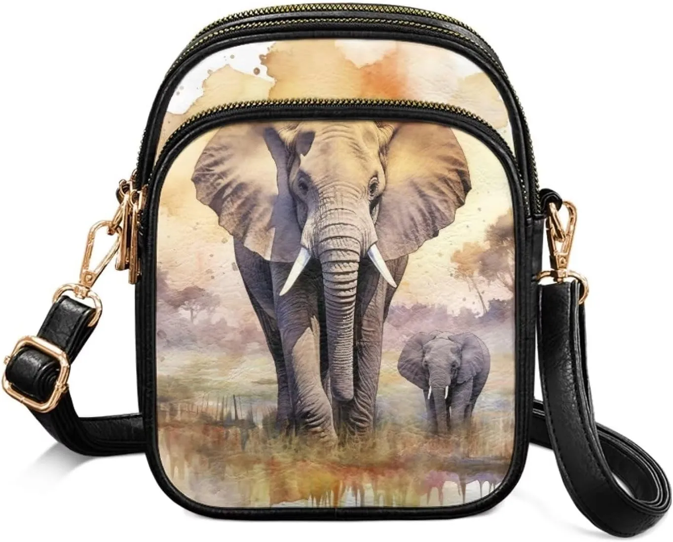 Small Crossbody Bags PU Leather Shoulder Handbags for Women, Travel Wallet Zipper Phone Pouch with Shoulder Strap