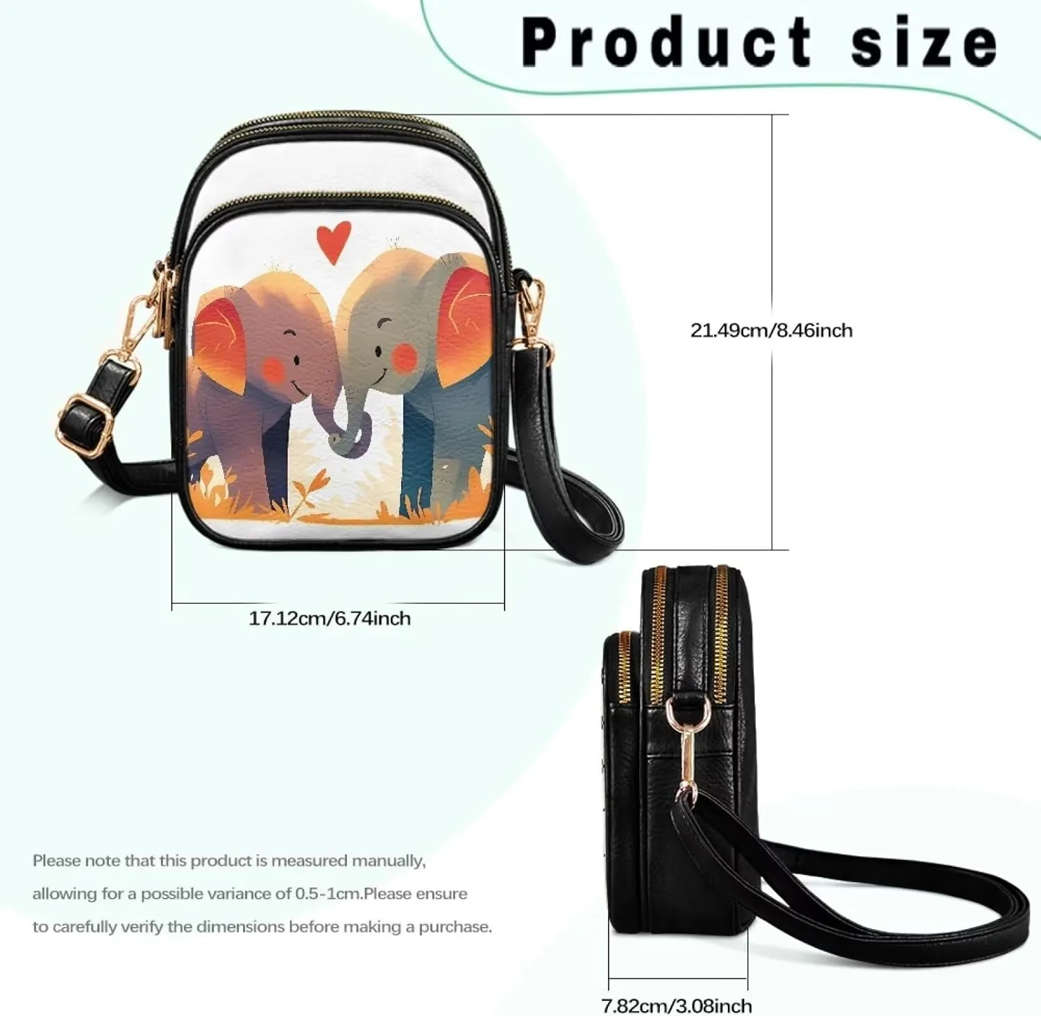 Small Crossbody Bags PU Leather Shoulder Handbags for Women, Travel Wallet Zipper Phone Pouch with Shoulder Strap