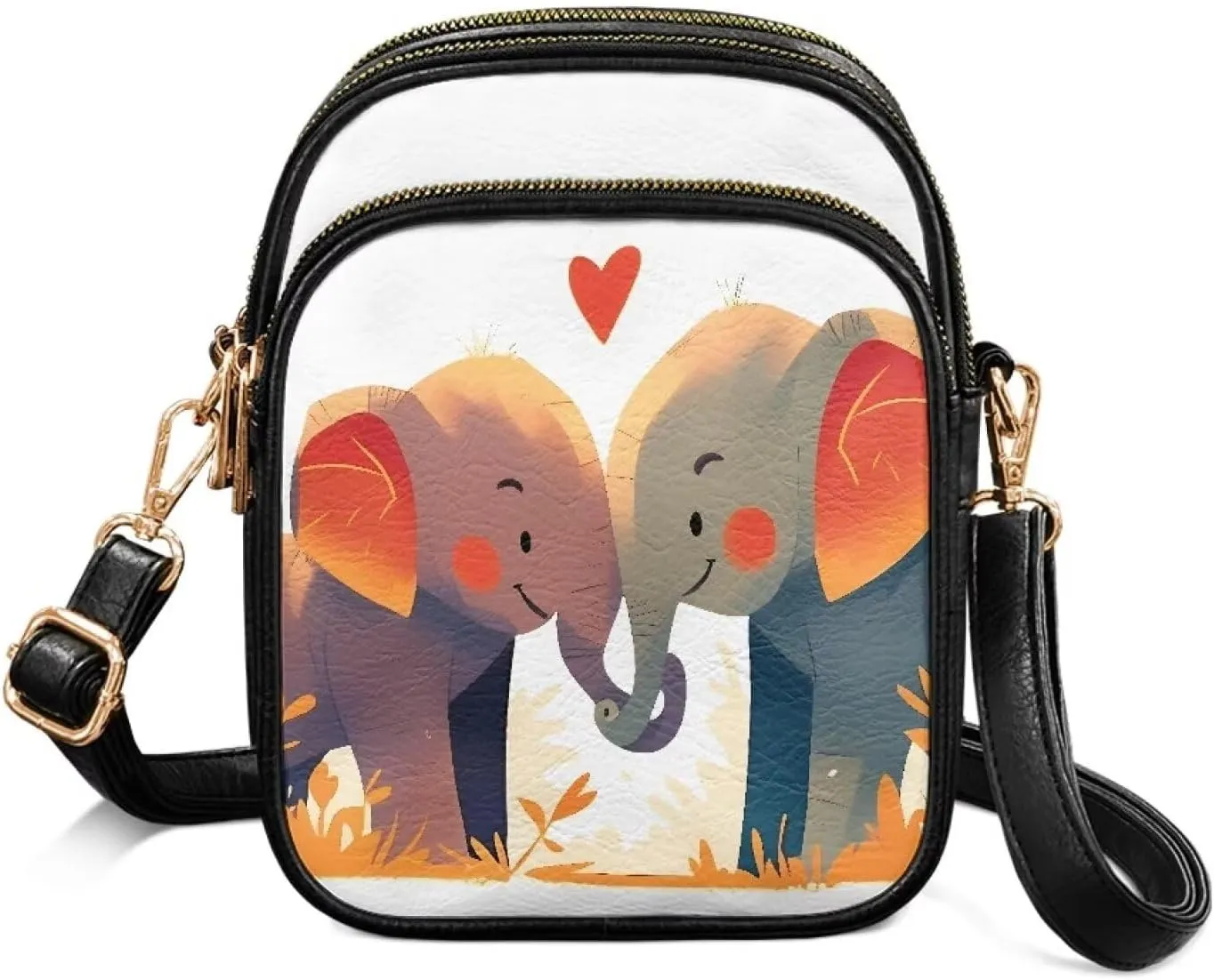 Small Crossbody Bags PU Leather Shoulder Handbags for Women, Travel Wallet Zipper Phone Pouch with Shoulder Strap