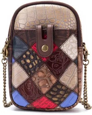 Small Multicolor Crossbody Purse Genuine Leather Handbag Random Shoulder Bag Fashion Work Shopper Satchel