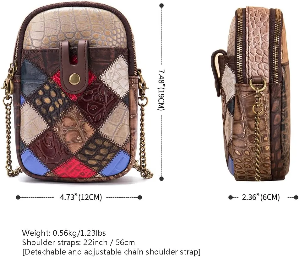 Small Multicolor Crossbody Purse Genuine Leather Handbag Random Shoulder Bag Fashion Work Shopper Satchel