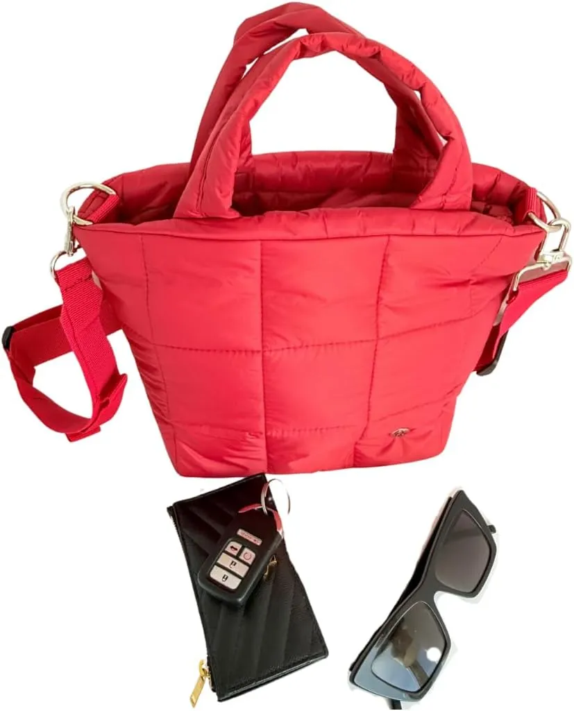 Small Puffer Gym Bag Quilted Crossbody Nylon Bags For Women Handbag Shoulder Bag