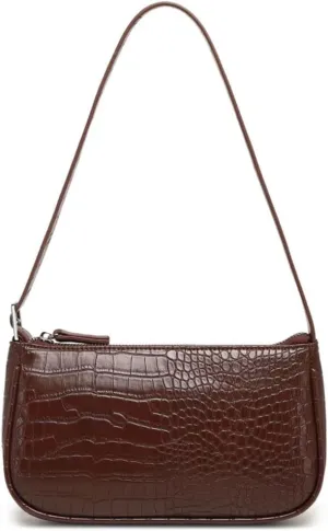 Small Purse for Women, Adjustable Shoulder Bags Crocodile Pattern Clutch Purse with Zipper Closure Retro