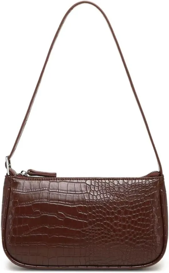 Small Purse for Women, Adjustable Shoulder Bags Crocodile Pattern Clutch Purse with Zipper Closure Retro