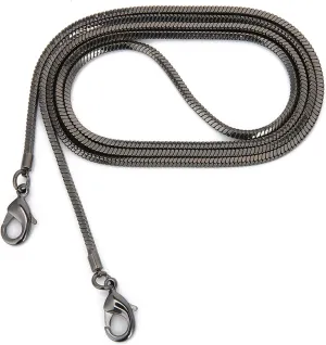 Small Square Copper Purse Shoulder Cross Body Handbag Bag Chains Strap Replacement(Black Grey, 47'')