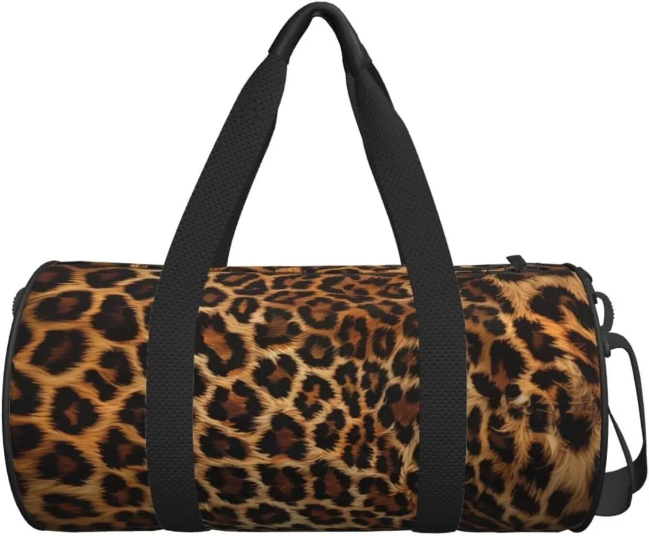 Small Travel Duffel Bag Brown Leopard Sports Tote Gym Bag, Carry on Luggage Bags for Gym, Vacation, Trips, Waterproof Lightweight Shoulder Tote Bags