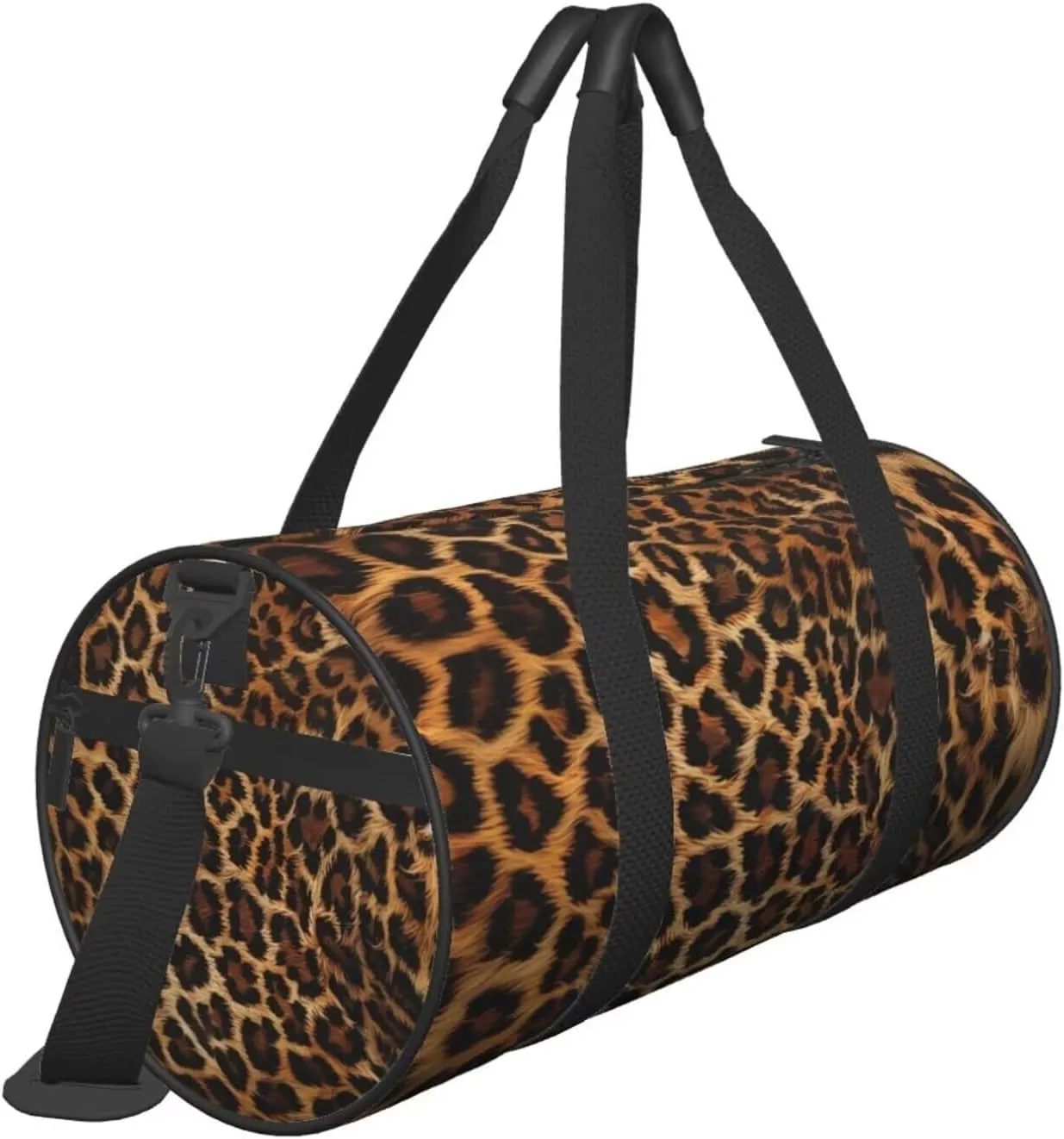 Small Travel Duffel Bag Brown Leopard Sports Tote Gym Bag, Carry on Luggage Bags for Gym, Vacation, Trips, Waterproof Lightweight Shoulder Tote Bags