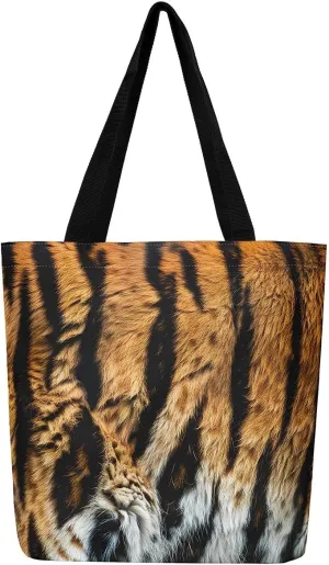 Snake Canvas Tote Bag for Women,Wild Animal The Tote Bag,Little Dragon Snake Hide Reusable Cloth Cotton Bags