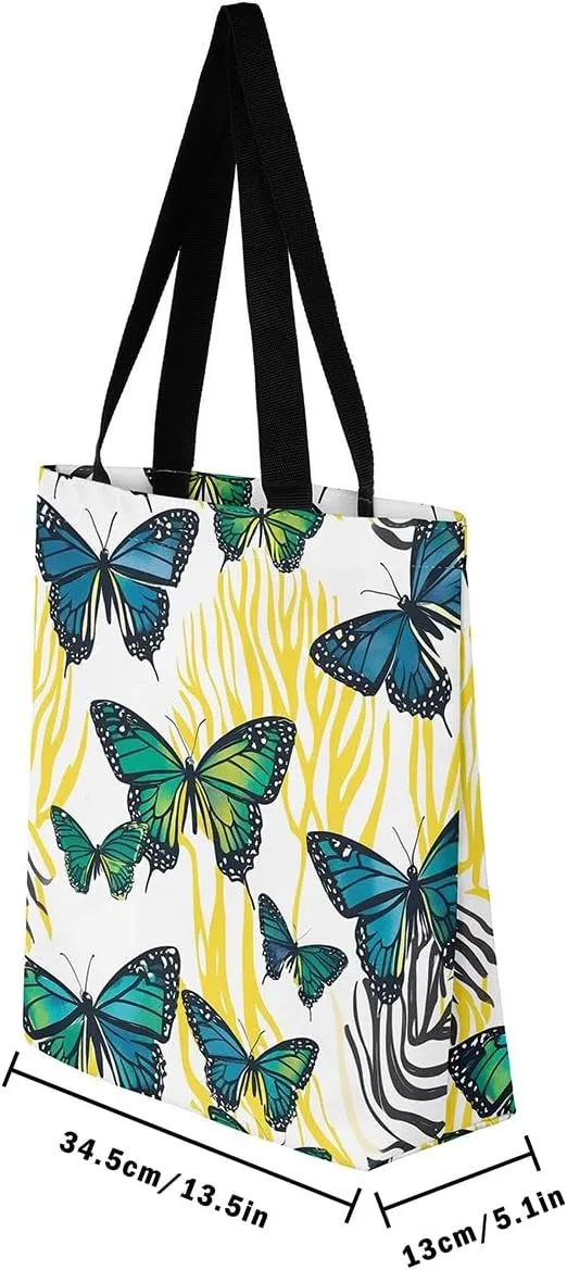 Snake Canvas Tote Bag for Women,Wild Animal The Tote Bag,Little Dragon Snake Hide Reusable Cloth Cotton Bags