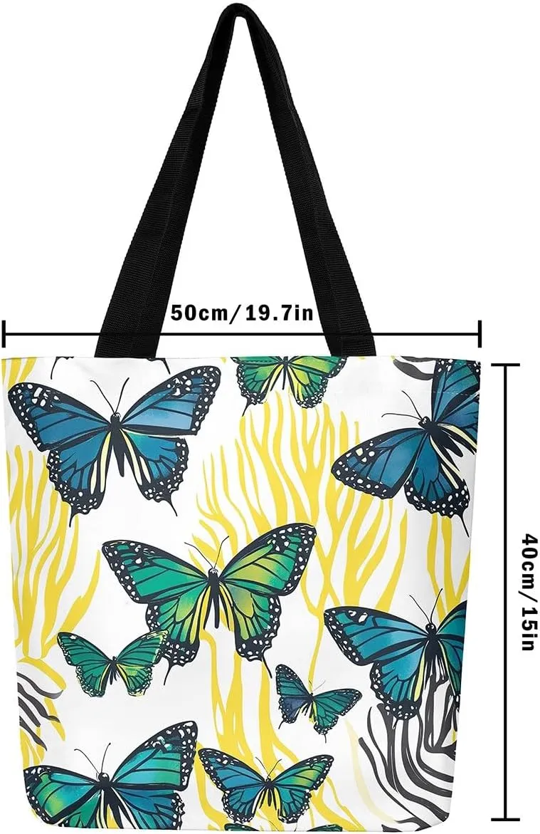 Snake Canvas Tote Bag for Women,Wild Animal The Tote Bag,Little Dragon Snake Hide Reusable Cloth Cotton Bags