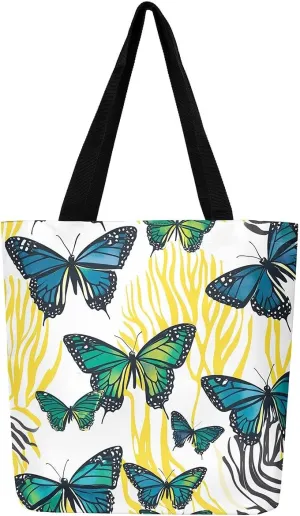 Snake Canvas Tote Bag for Women,Wild Animal The Tote Bag,Little Dragon Snake Hide Reusable Cloth Cotton Bags