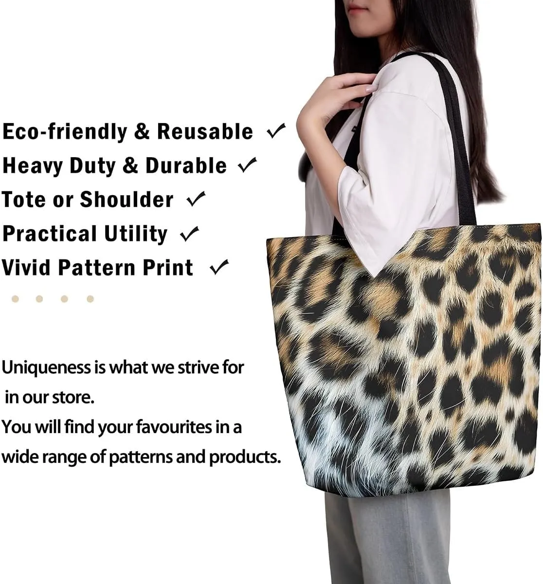 Snake Canvas Tote Bag for Women,Wild Animal The Tote Bag,Little Dragon Snake Hide Reusable Cloth Cotton Bags