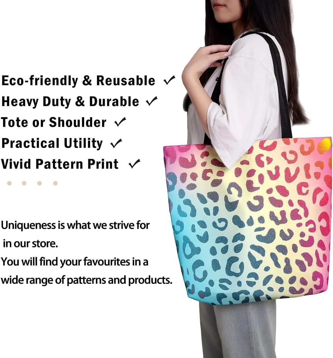 Snake Canvas Tote Bag for Women,Wild Animal The Tote Bag,Little Dragon Snake Hide Reusable Cloth Cotton Bags