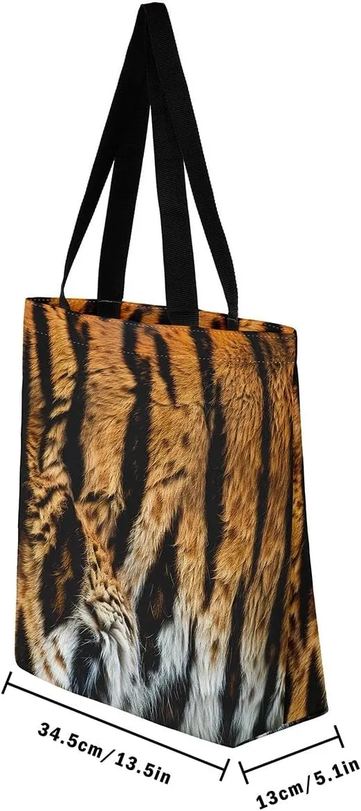 Snake Canvas Tote Bag for Women,Wild Animal The Tote Bag,Little Dragon Snake Hide Reusable Cloth Cotton Bags