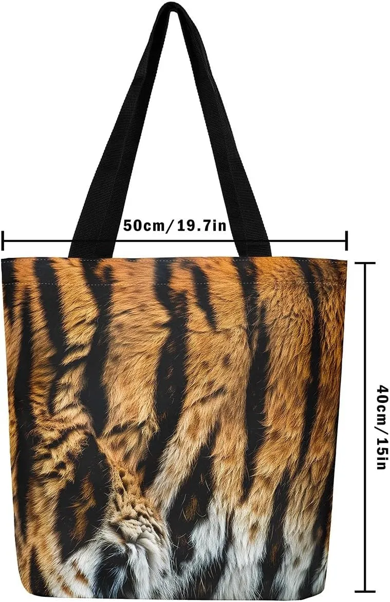 Snake Canvas Tote Bag for Women,Wild Animal The Tote Bag,Little Dragon Snake Hide Reusable Cloth Cotton Bags