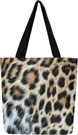 Snake Canvas Tote Bag for Women,Wild Animal The Tote Bag,Little Dragon Snake Hide Reusable Cloth Cotton Bags