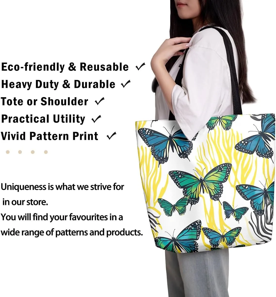 Snake Canvas Tote Bag for Women,Wild Animal The Tote Bag,Little Dragon Snake Hide Reusable Cloth Cotton Bags