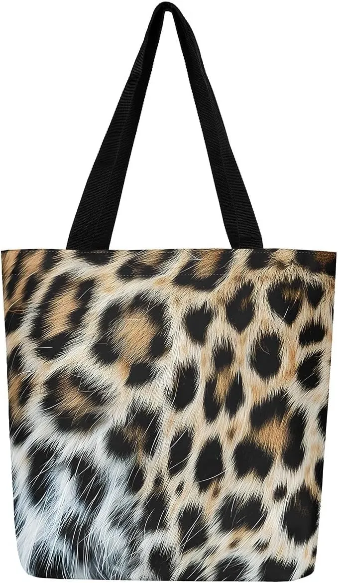 Snake Canvas Tote Bag for Women,Wild Animal The Tote Bag,Little Dragon Snake Hide Reusable Cloth Cotton Bags