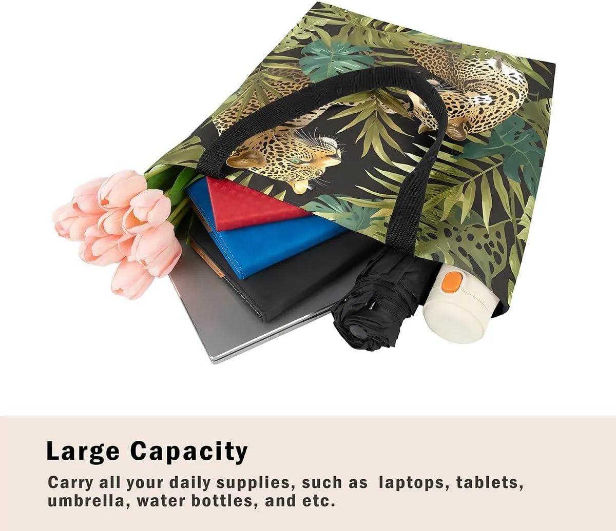 Snake Canvas Tote Bag S-Shaped Little Dragon Foldable Beach Bag,Green Snake Hide Handbag for Women