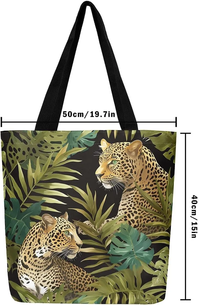 Snake Canvas Tote Bag S-Shaped Little Dragon Foldable Beach Bag,Green Snake Hide Handbag for Women