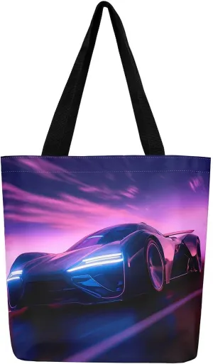 Snake Canvas Tote Bag S-Shaped Little Dragon Foldable Beach Bag,Green Snake Hide Handbag for Women
