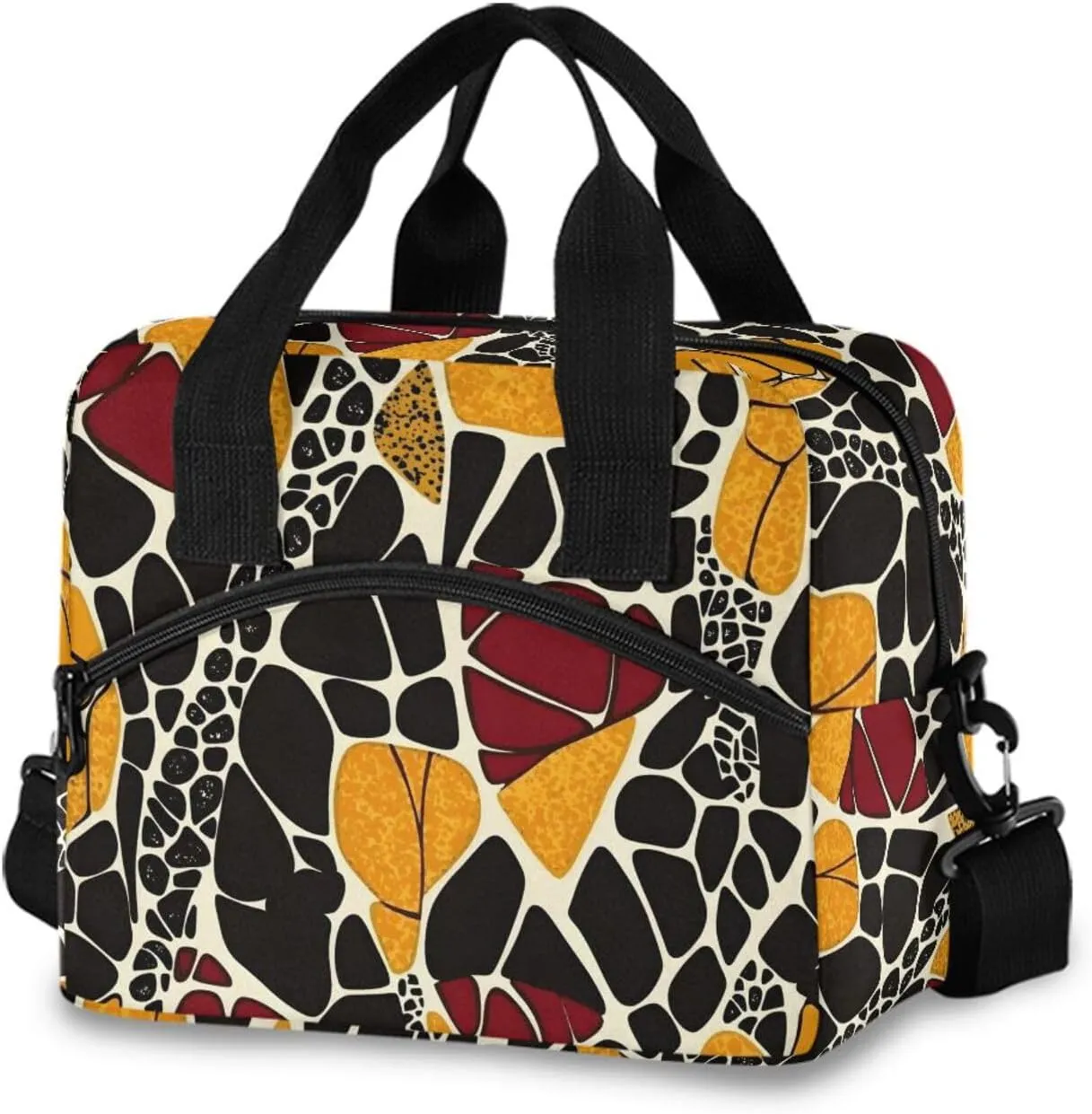 Snake Skin Insulated Lunch Box for Women Men Reusable Lunch Bag for Office Picnic Cooler Bags with Adjustable Shoulder Strap