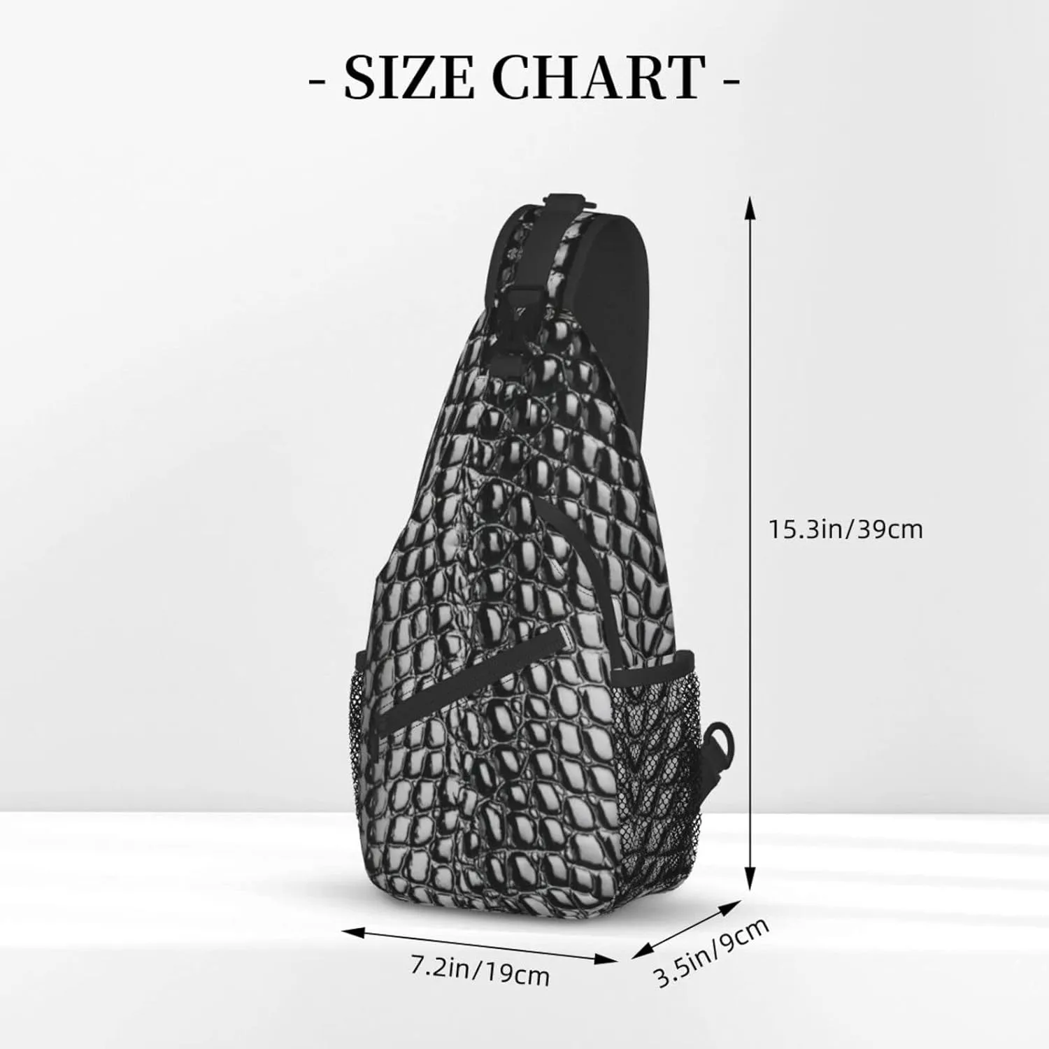 Snake Skin Sling Bag Animal Crossbody Chest Daypack Casual Backpack Women Shoulder Bag For Travel Picnic