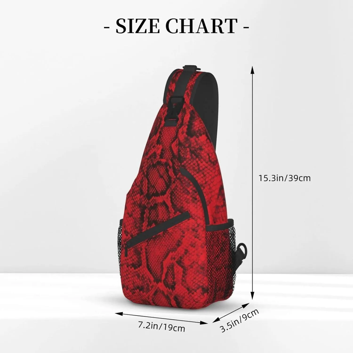 Snake Skin Sling Bag Animal Crossbody Chest Daypack Casual Backpack Women Shoulder Bag For Travel Picnic