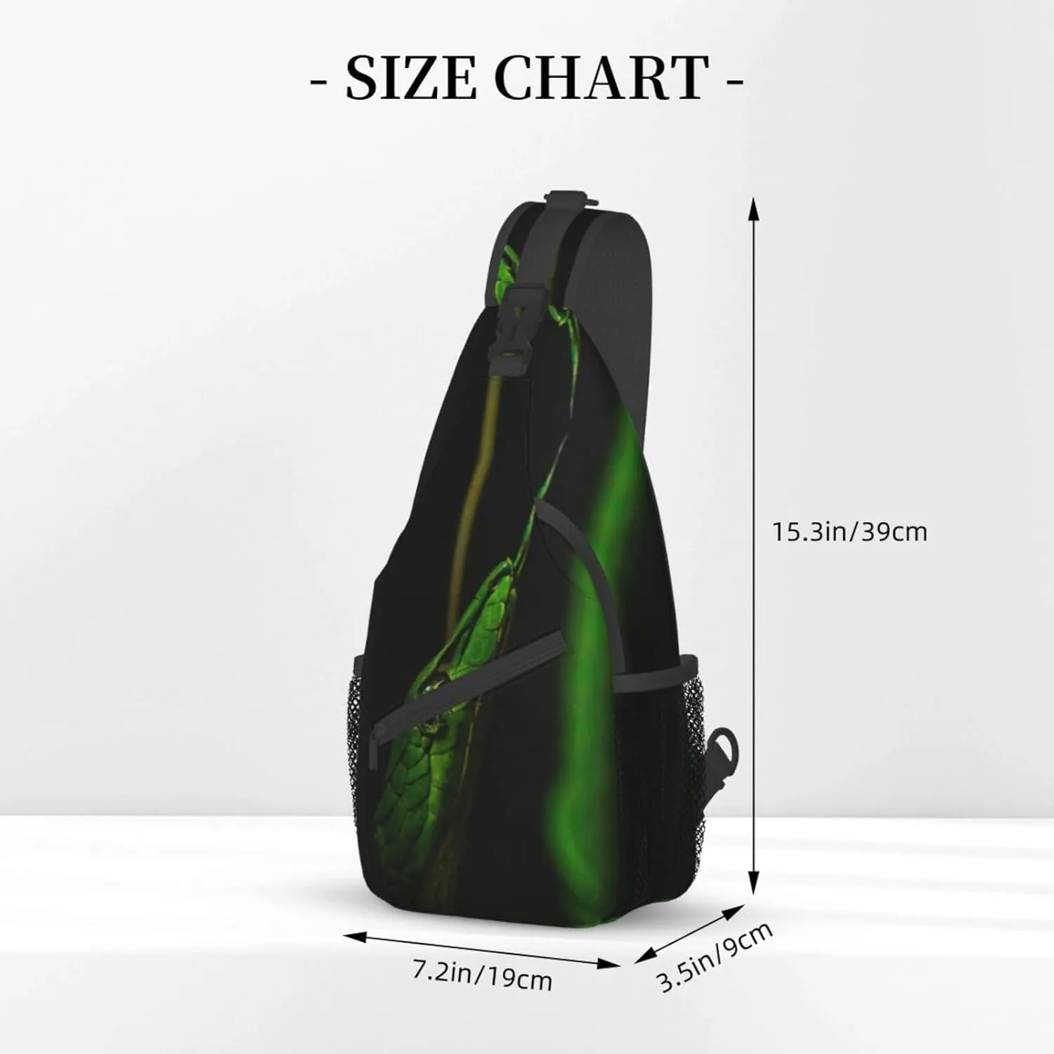 Snake Sling Bag Animal Crossbody Chest Daypack Casual Backpack Snake Shoulder Bag Cool Hiking Bag Horror Bag