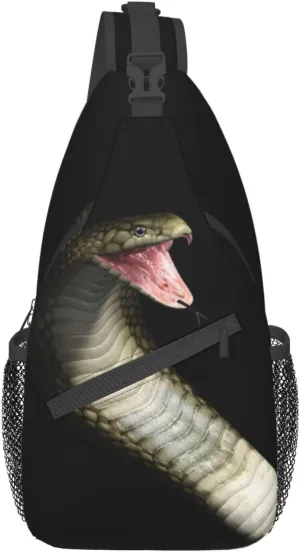 Snake Sling Bag Animal Crossbody Chest Daypack Casual Backpack Snake Shoulder Bag Cool Hiking Bag Horror Bag