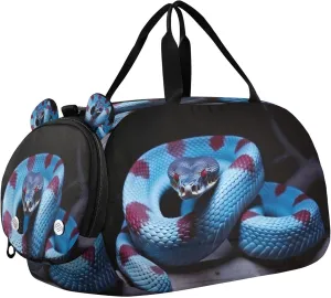 Snake Youth Sports & Travel Duffle Bag with Shoe Compartment,Waterproof Gym Bag for Girls and Boys (Overnight Essentials Organizer)