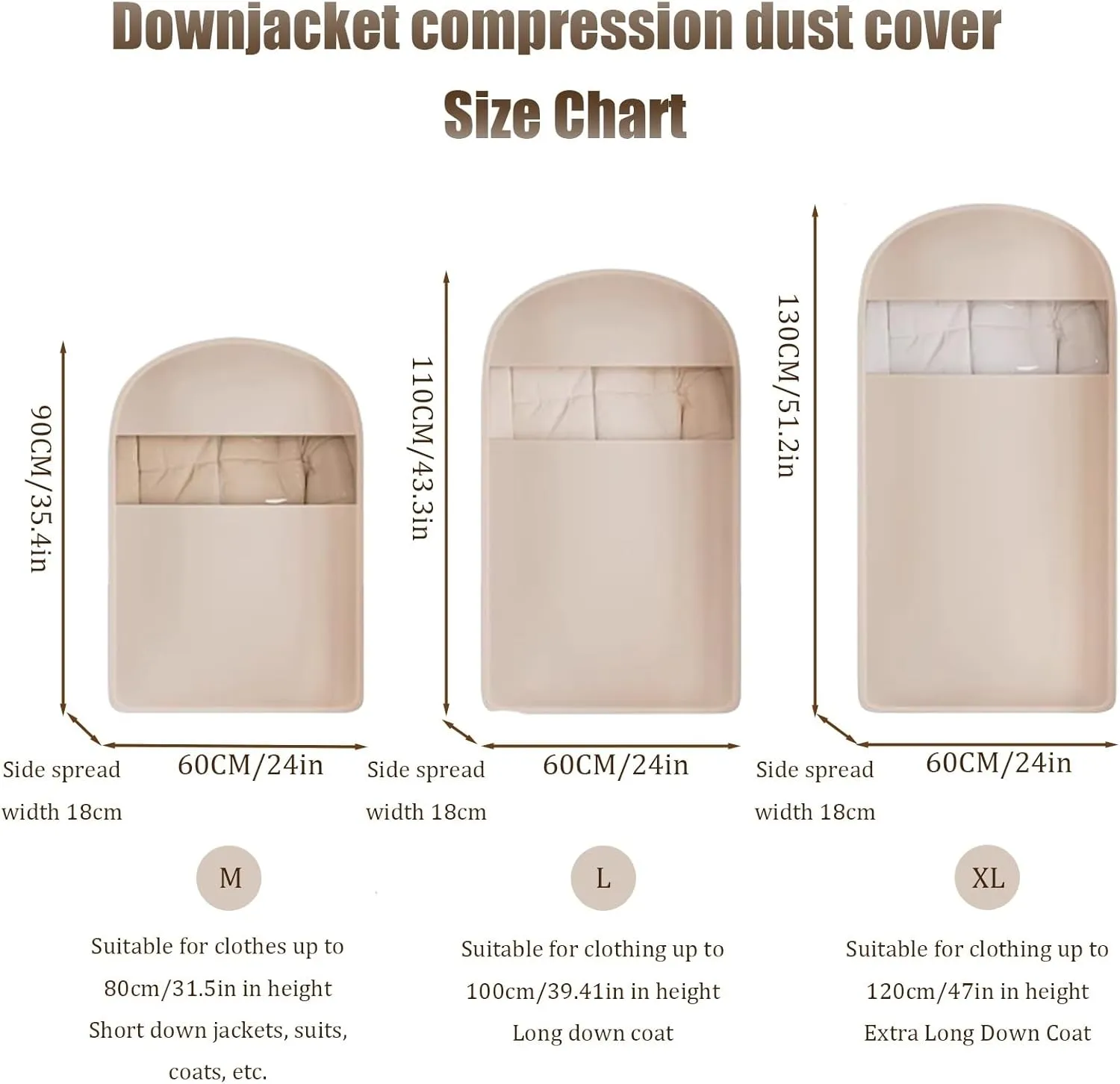 Space Saving Hanging Garment Bag with Self Compression Zipper, Dust Cover Clothes Bags for Down Coat, Suit Bags for Closet Storage, Travel Clothes Organizer for Suits, Dresses, Coats(Pink,X-Large)