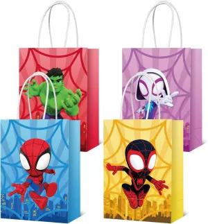 Spidey Party Supplies, 12Pcs Party Gift Goodie Bags for Spidey Birthday Decorations