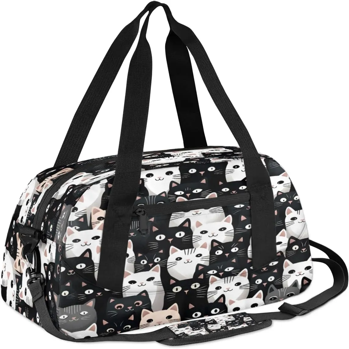 Sport Duffel Bag Fancy Cat Pattern Kids Gym Bag Weekender Overnight Bags for Boys Girls Teens Carry On Workout Travel Bag