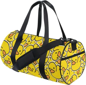 Sport Duffle Bag Travel Weekender Overnight Bag Gym Bag Womens Mens, Little Yellow Duck Cute Travel Duffel Bag for Plane Sport Gym Tote Bags Yoga