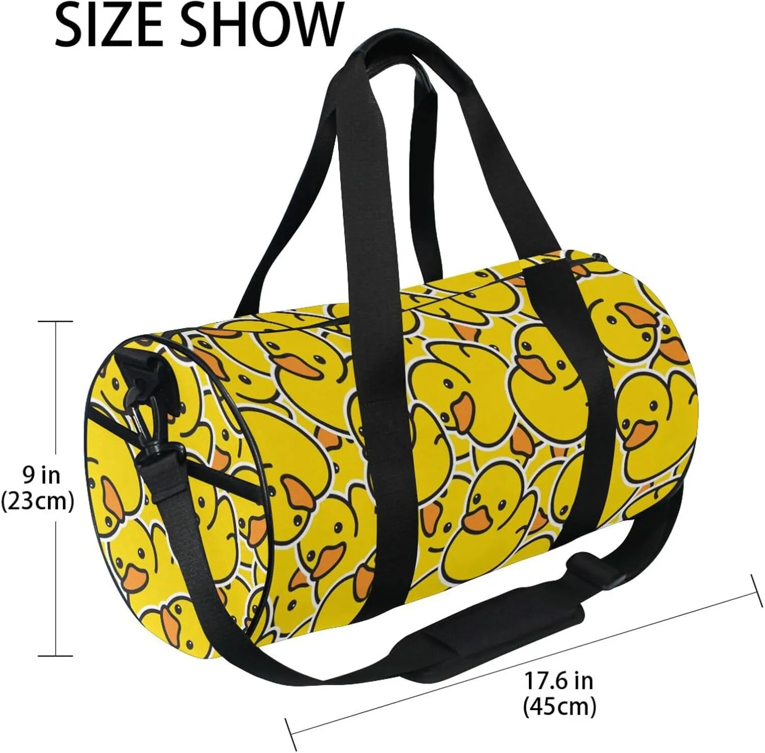 Sport Duffle Bag Travel Weekender Overnight Bag Gym Bag Womens Mens, Little Yellow Duck Cute Travel Duffel Bag for Plane Sport Gym Tote Bags Yoga